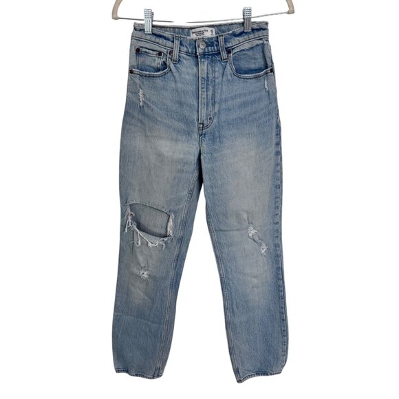 Abercrombie and Fitch the 90s straight ultra high rise light wash size 0R - Picture 1 of 4